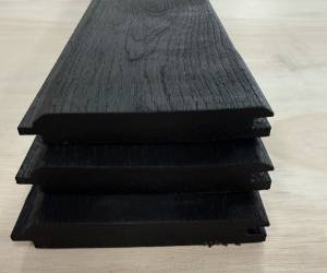Oak Charred Hardwood Timber Cladding Deep Black | TGV