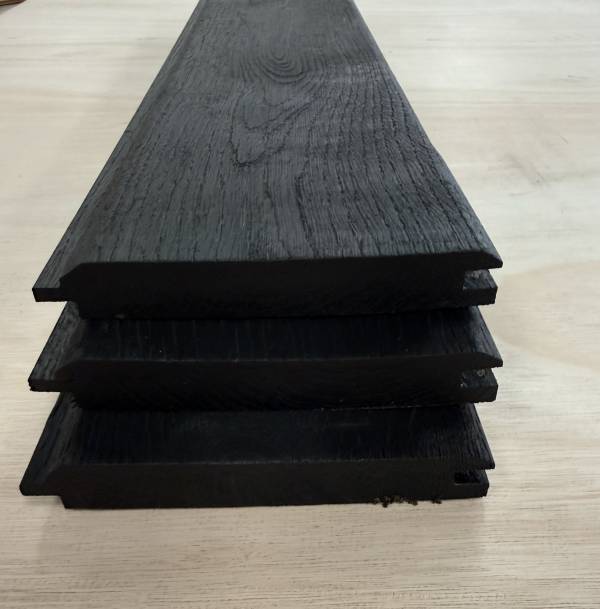 Oak Charred Hardwood Timber Cladding Deep Black | TGV