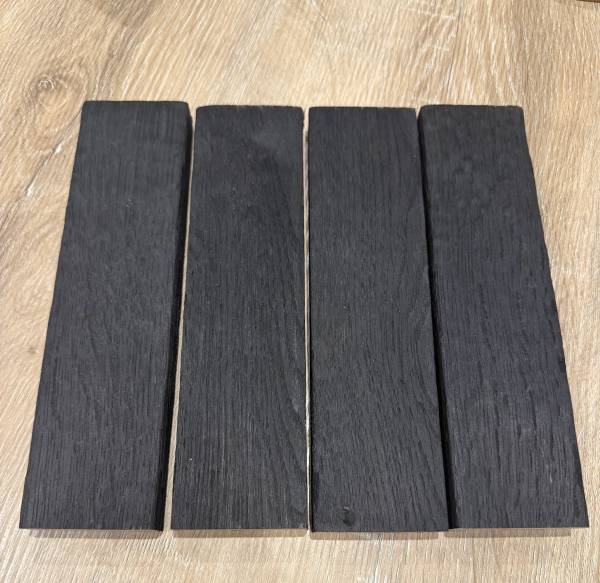 Oak Hardwood Charred Timber Slats | Deep Black