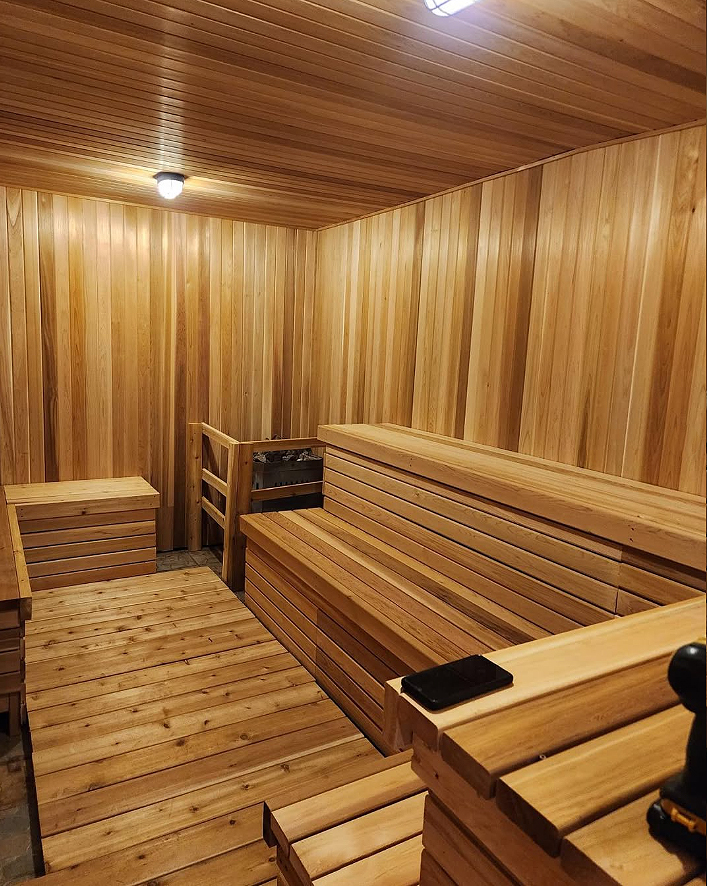 Cedar Sauna Internal Cladding Vertical | End-Matched