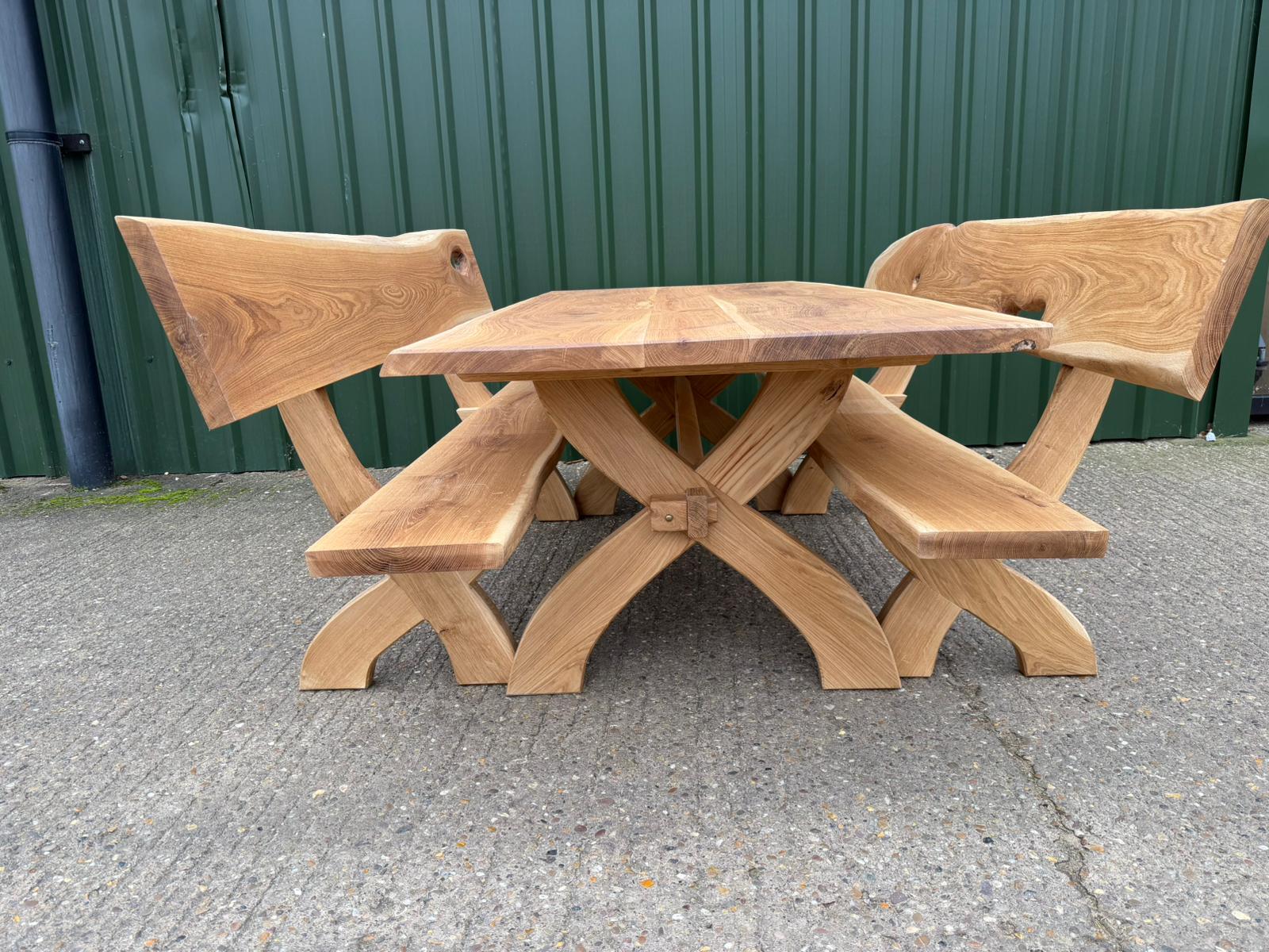 Amazing Solid Oak Garden Furniture Garden Dinning Set - Image 3