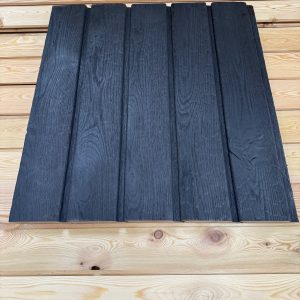Oak Charred Timber Cladding Boards Shadow Gap Graphite 22mm