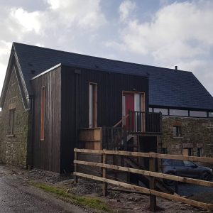 Larch Contemporary Deep Black Charred Cladding Battens 20mm