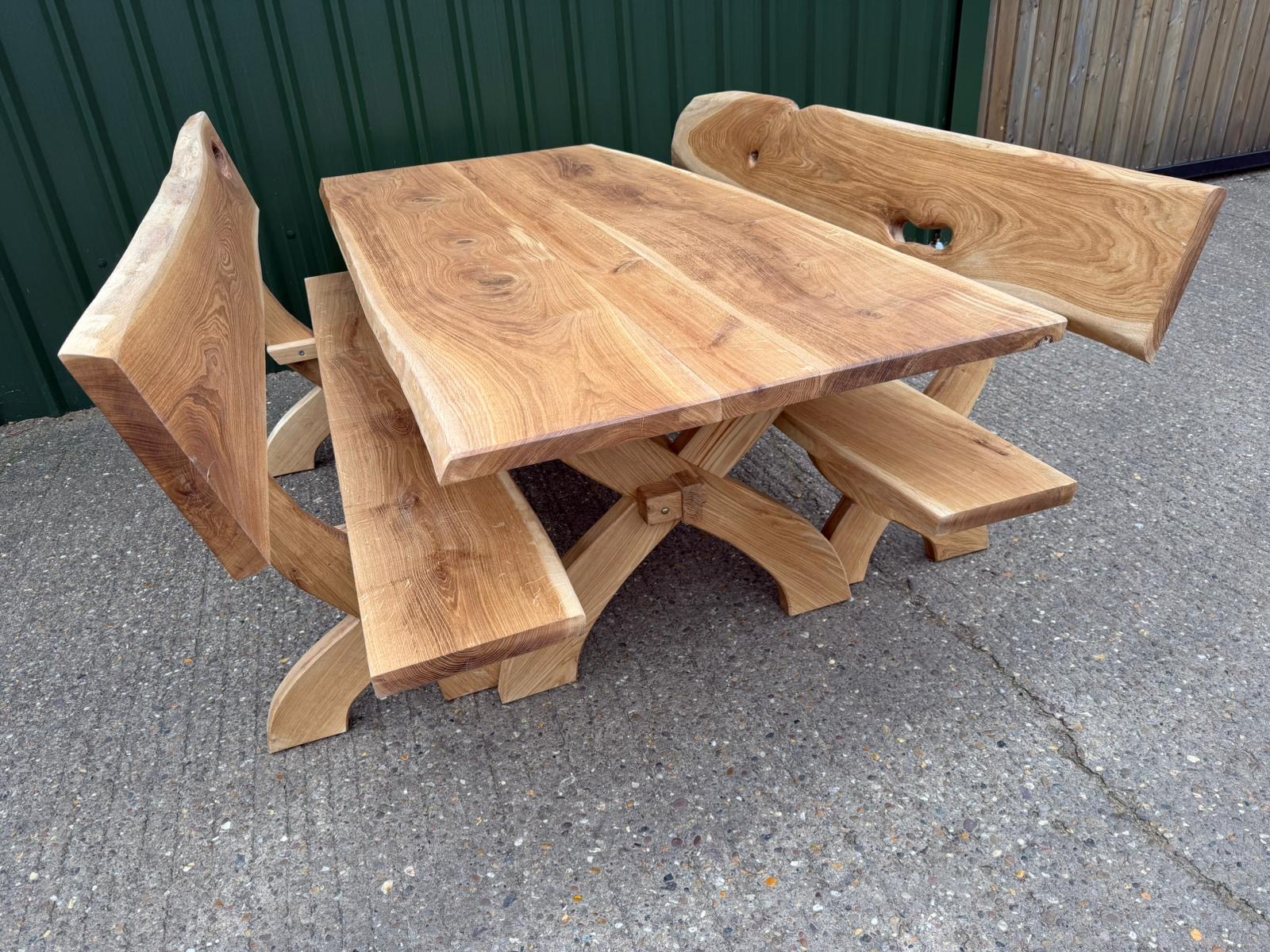 Amazing Solid Oak Garden Furniture Garden Dinning Set - Image 4