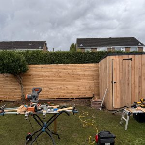 Treated Fence Slats Scandinavian Spruce Rainscreen - Oak Colour