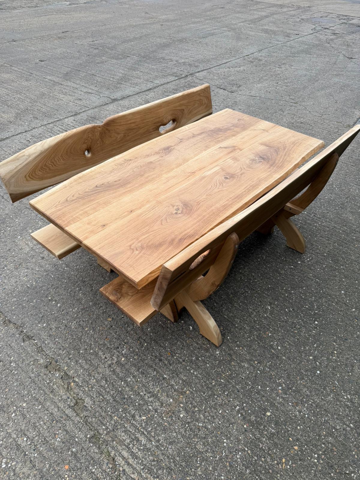 Amazing Solid Oak Garden Furniture Garden Dinning Set - Image 12