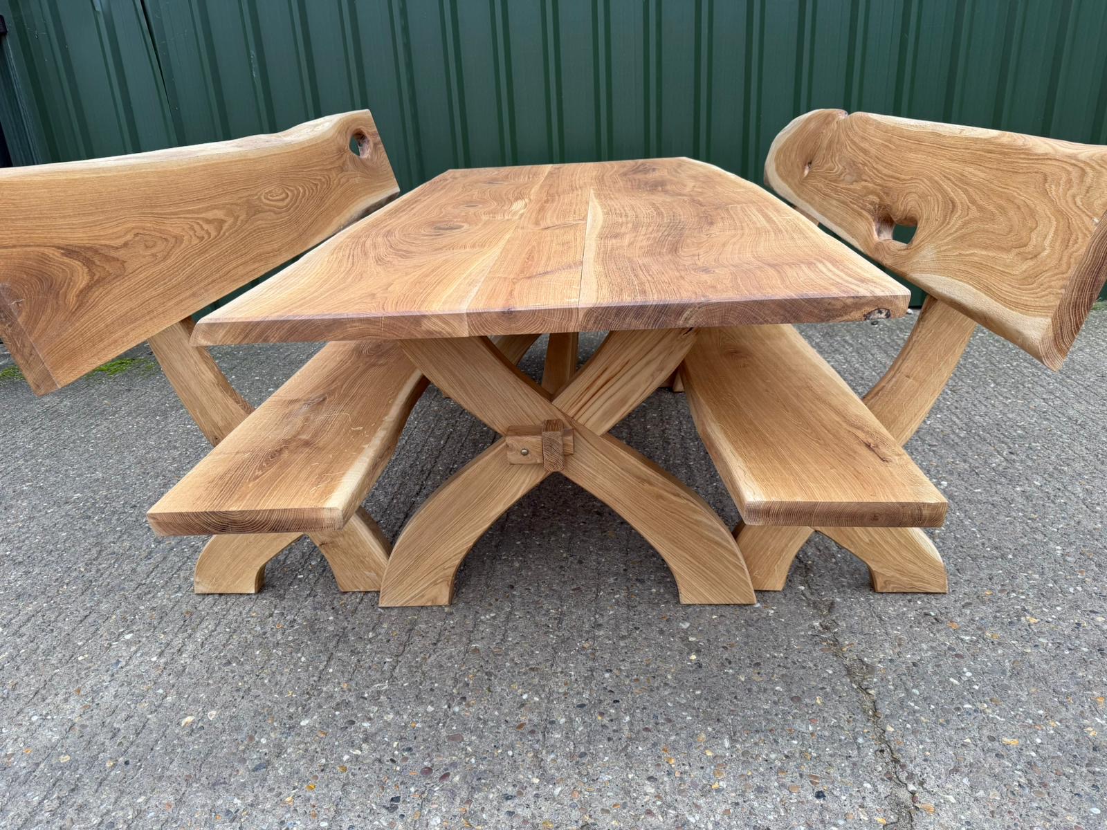 Amazing Solid Oak Garden Furniture Garden Dinning Set - Image 2