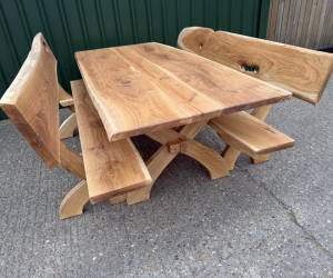 Amazing Solid Oak Garden Furniture Garden Dinning Set